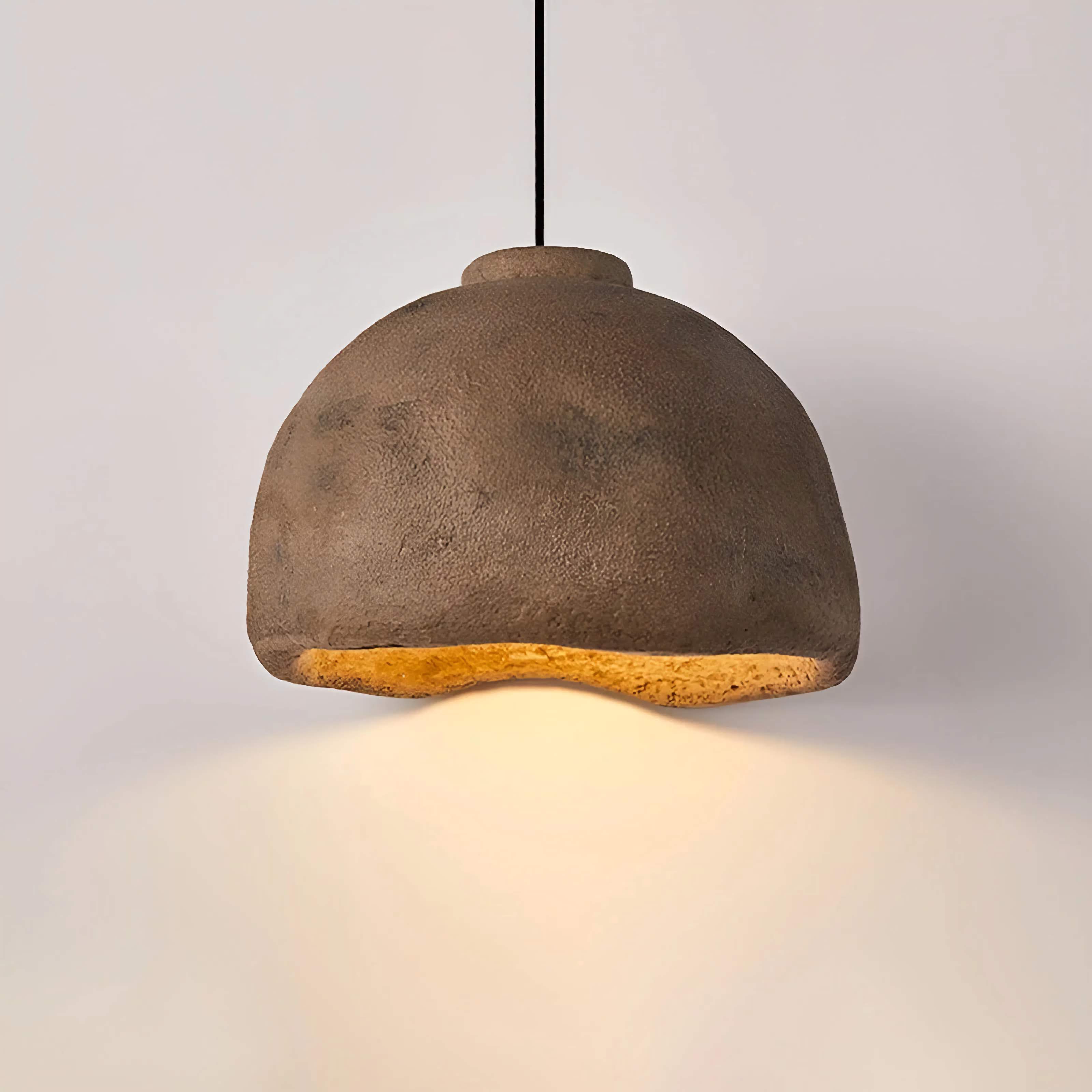Wabi-sabi Pendant Light 35-45cm | Textured Earth-tone Resin Hanging Lamp Japandi Dining & Bedroom Casalolalights Luxury