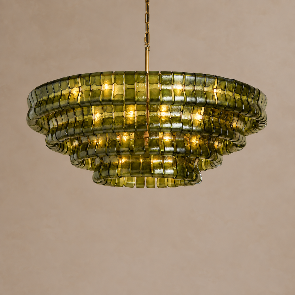 Green Glass Candelabra Chandelier for Dining Room or Foyer | Brass Black Steel 35 47 Inch Wide Casalola Lights Luxury