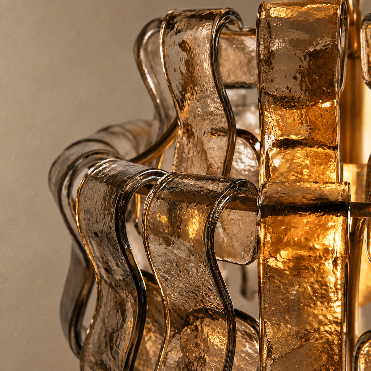 Clear Textured Glass Pendant Brass | Compact Shade Warm Dimensional Glow Bedside or in a Row Casalola Lights Luxury
