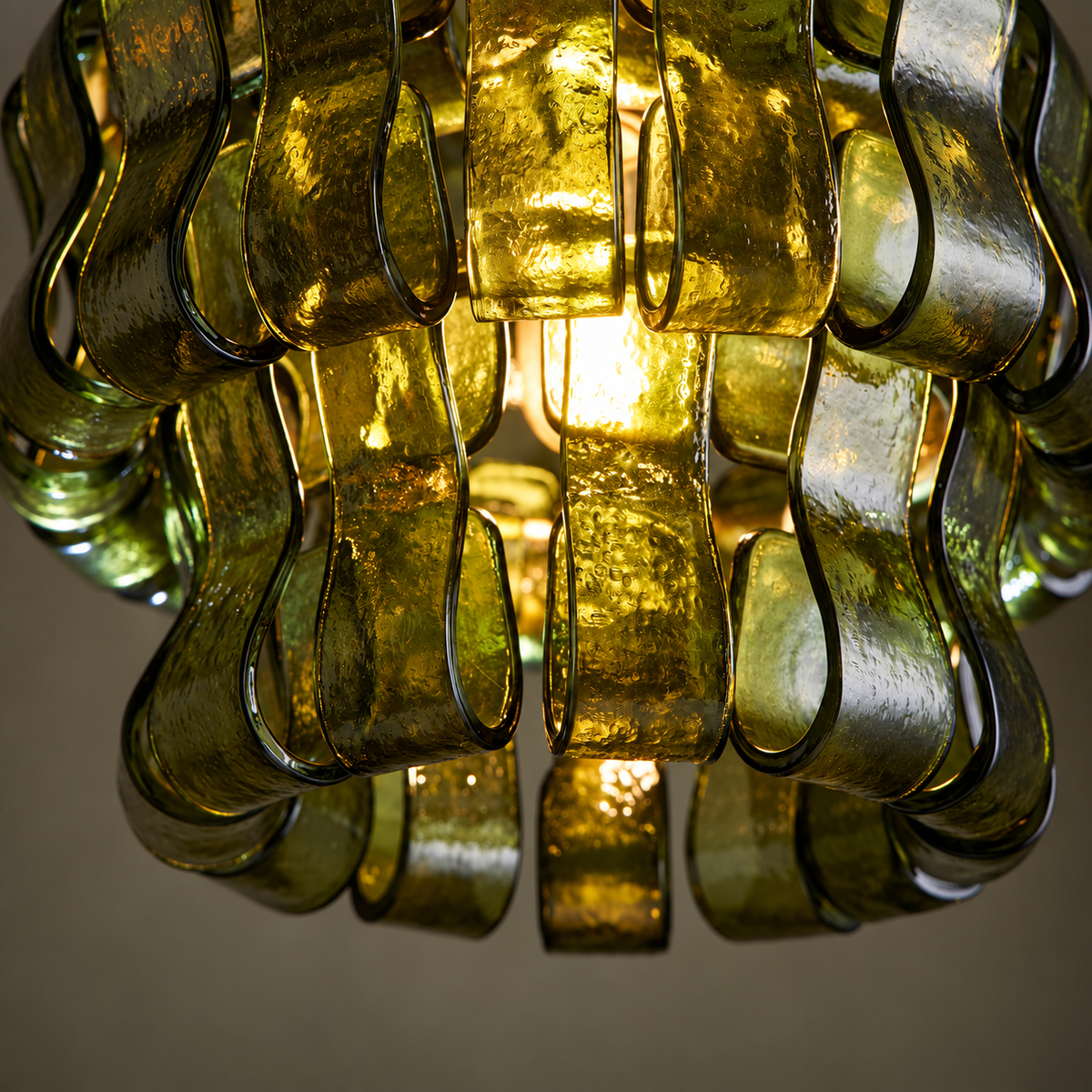 Green Textured Glass Pendant Brass | Small for a Bedside or Two to Three Over Kitchen Island Casalola Lights Luxury