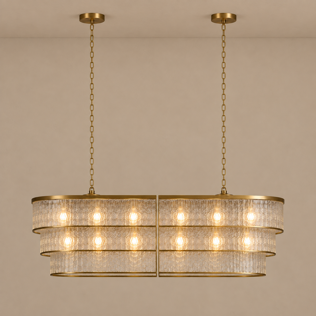 Frosted Glass Oval Chandelier Brass | Lamps Hidden Completely Comfortable to Sit Beneath Linear Casalola Lights Luxury