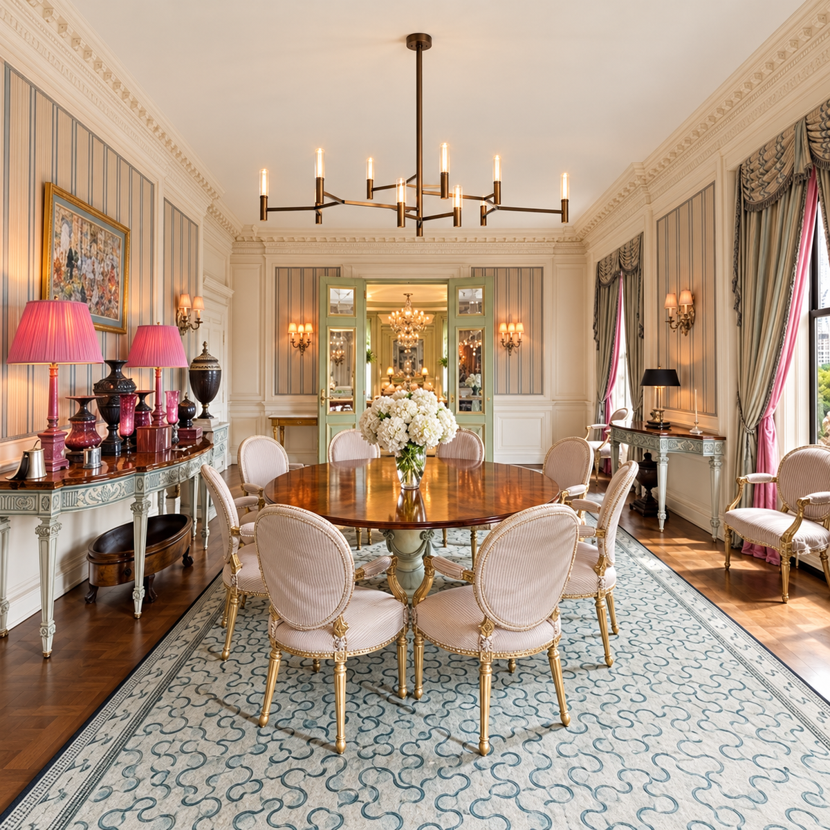 Copper Radial Chandelier Glass Diffusers | Spreads Wide Without Blocking the View Extra Large Casalola Lights Luxury