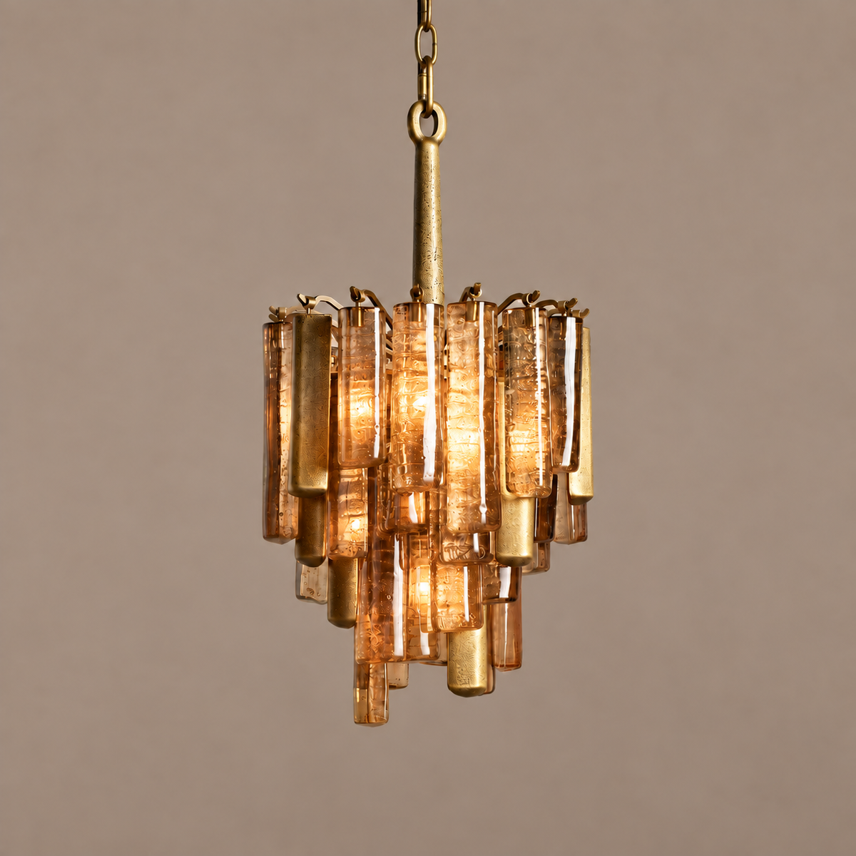 Glass and Brass Pendant Light for Bedside Entry or Kitchen Island | 26 Cm (10.2″) Wide 33 (13″) Tall Casalola Lights