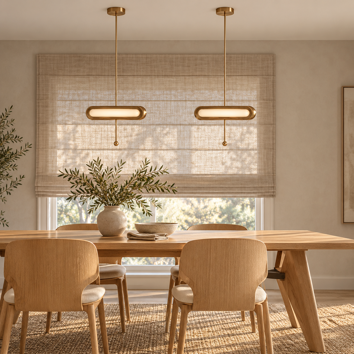 Opal Glass Pill Pendant Solid Copper | Hang it Vertical or Horizontal one Continuous Bar of Light Casalola Lights