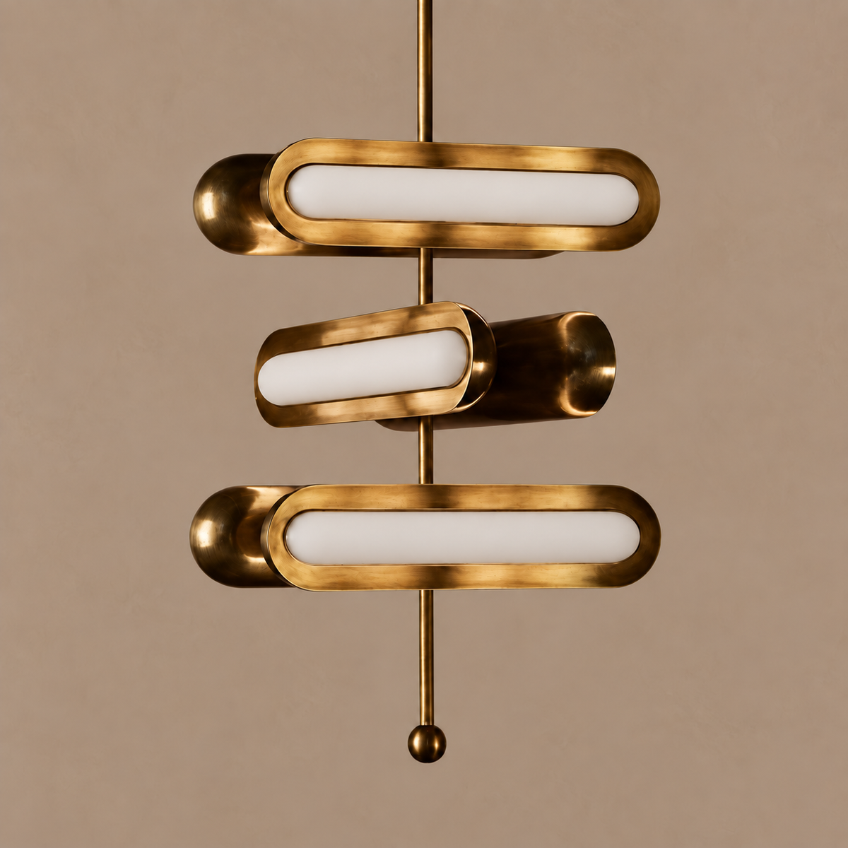 Three Tier Opal Pendant Solid Copper | Tiers Rotate to Aim the Light Glare Free in Every Direction Casalola Lights