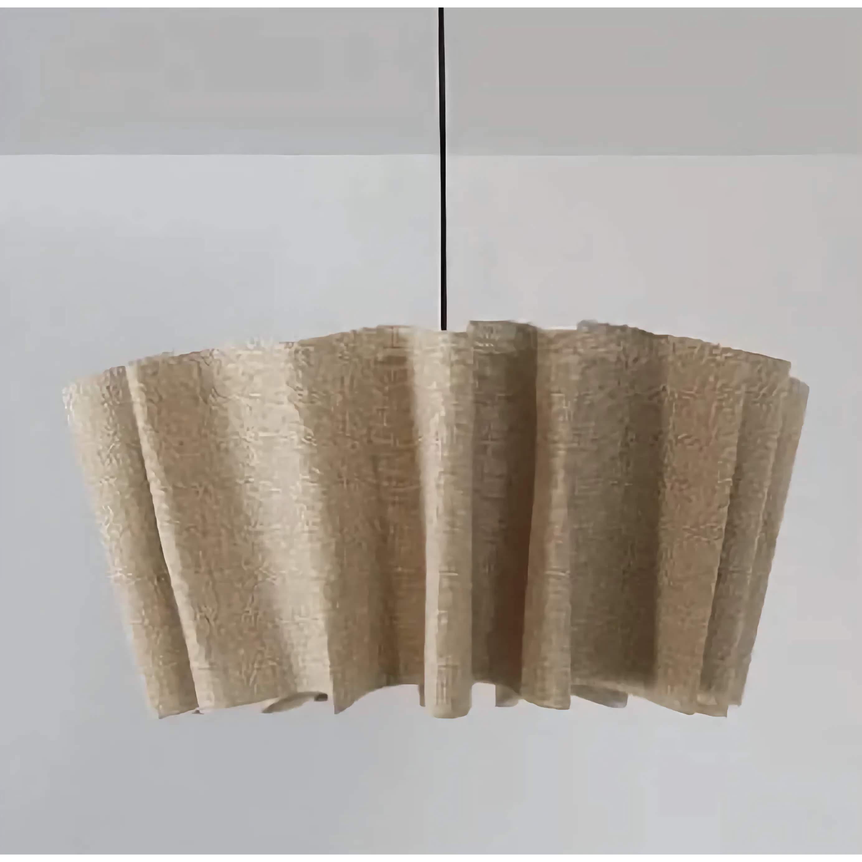 Japandi fabric pendant in a bedroom