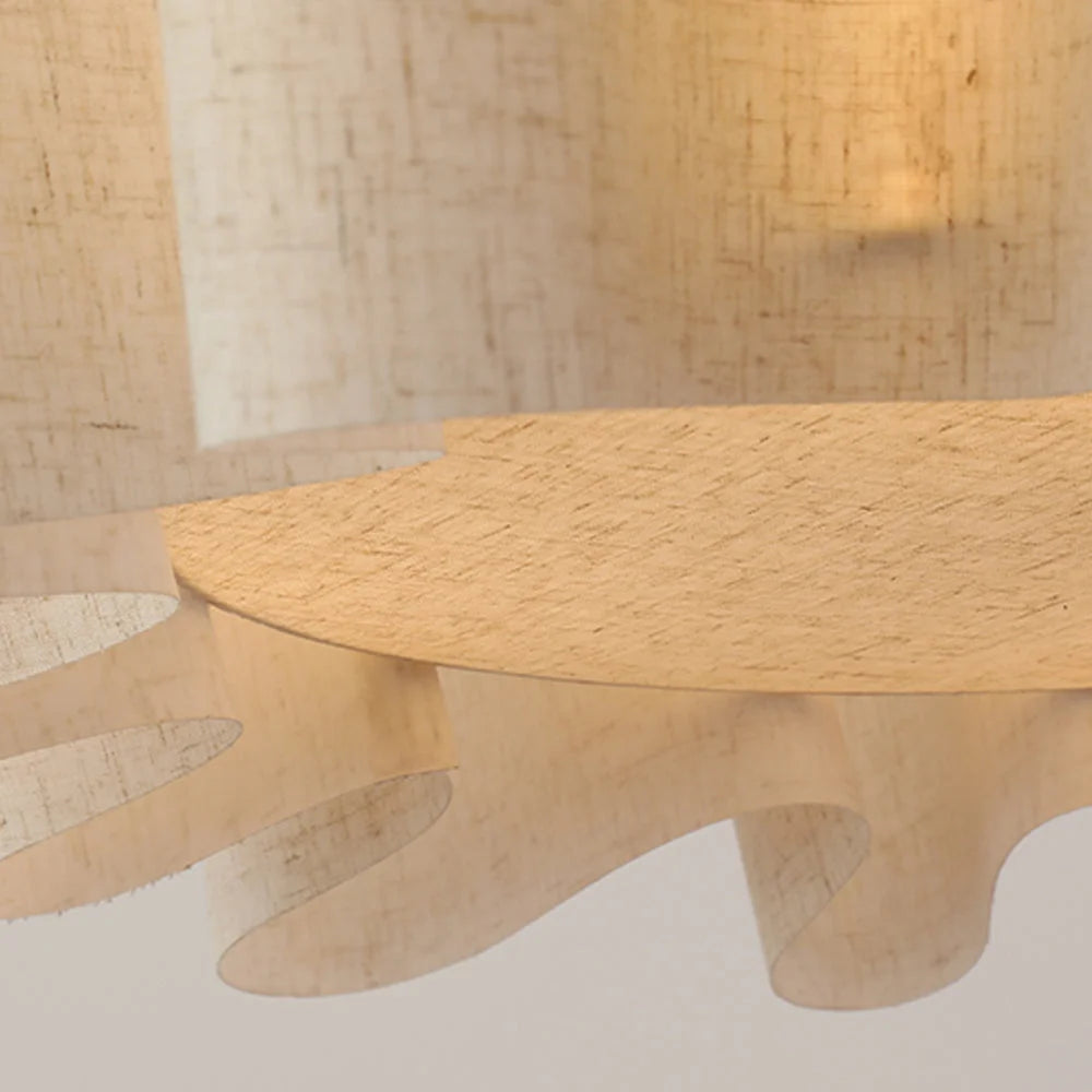 Japanese Style Pendant Light | Hand-knitted Fabric Lampshade | Warm Minimalist Japandi Biophilic Casalolalights Luxury