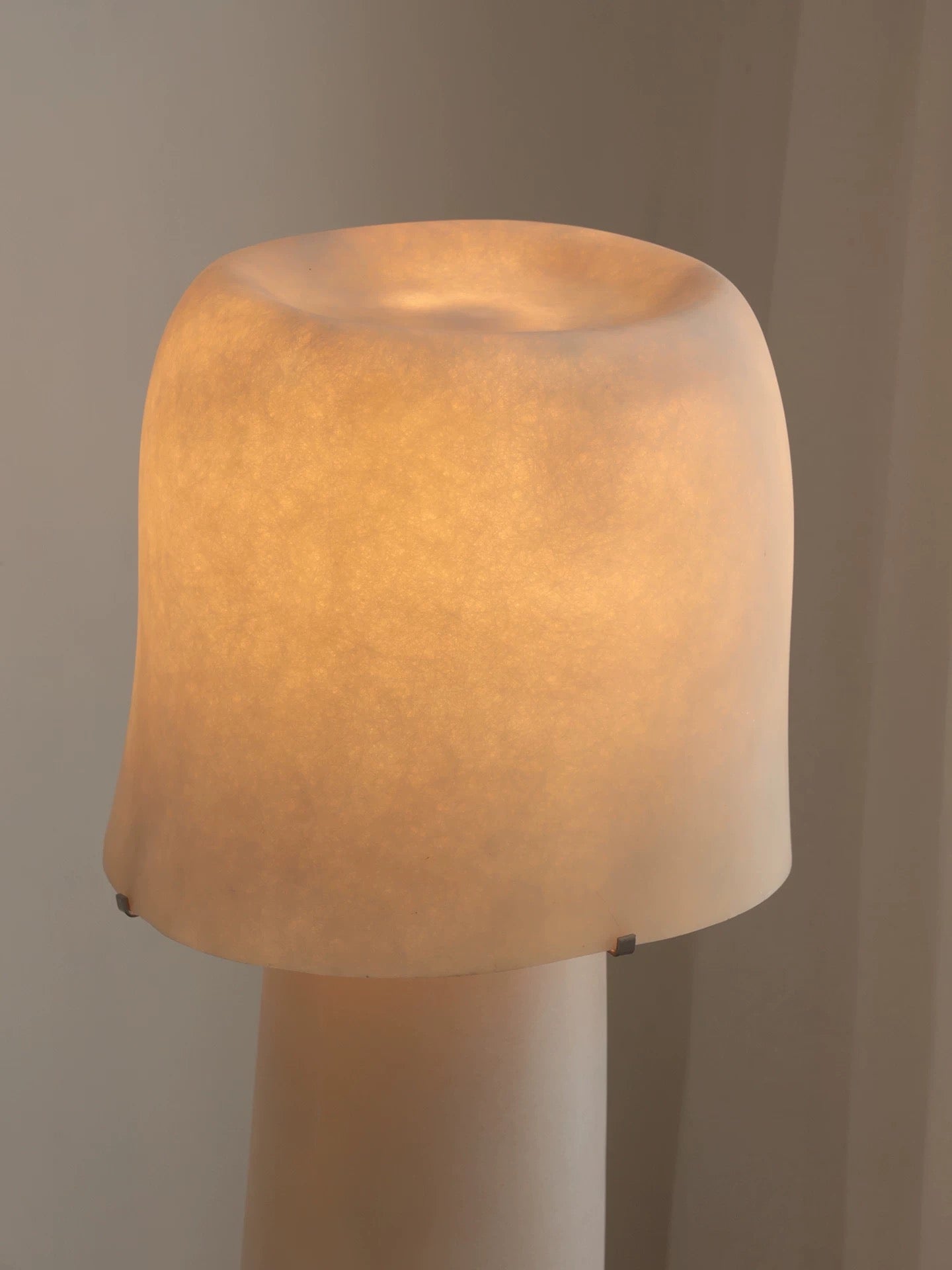 Minimalist Cylinder Floor Lamp | 132cm Wabi-sabi Totem | Translucent Stone-paper Texture | Soft Glow Resin | Casalola