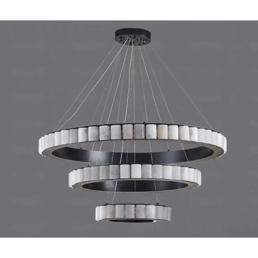 Tiered Alabaster Spiral Chandelier | Grand Stairwell Statement Light - Chandeliers
