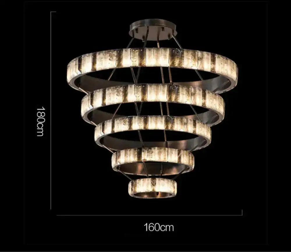 Tiered Alabaster Spiral Chandelier | Grand Stairwell Statement Light - Chandeliers