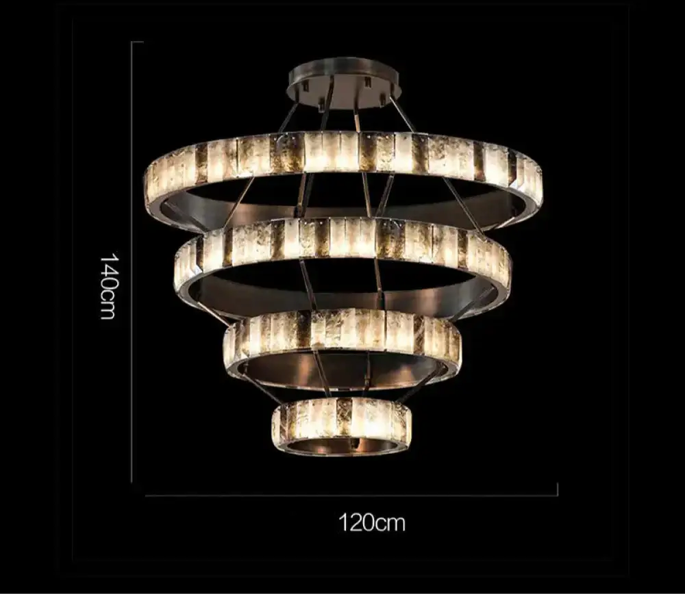 Tiered Alabaster Spiral Chandelier | Grand Stairwell Statement Light - Chandeliers