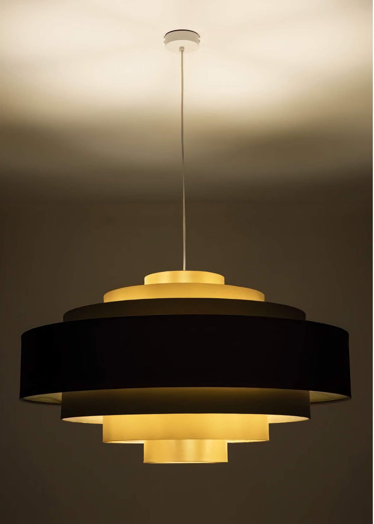 Tiered Brass Pendant Light for Dining Table or Kitchen Island | Brushed Layers 23.6 Inch Wide Casalola Lights Luxury
