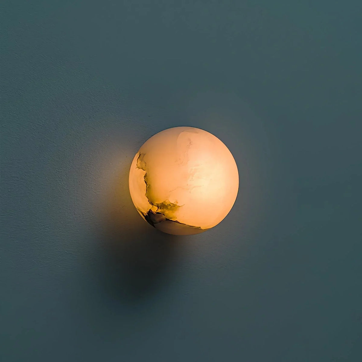 Genuine Alabaster Globe Wall Sconce Brass | 4 Sizes Hallway Powder Room Light Soft Glow Casalola Lights Luxury Lamps