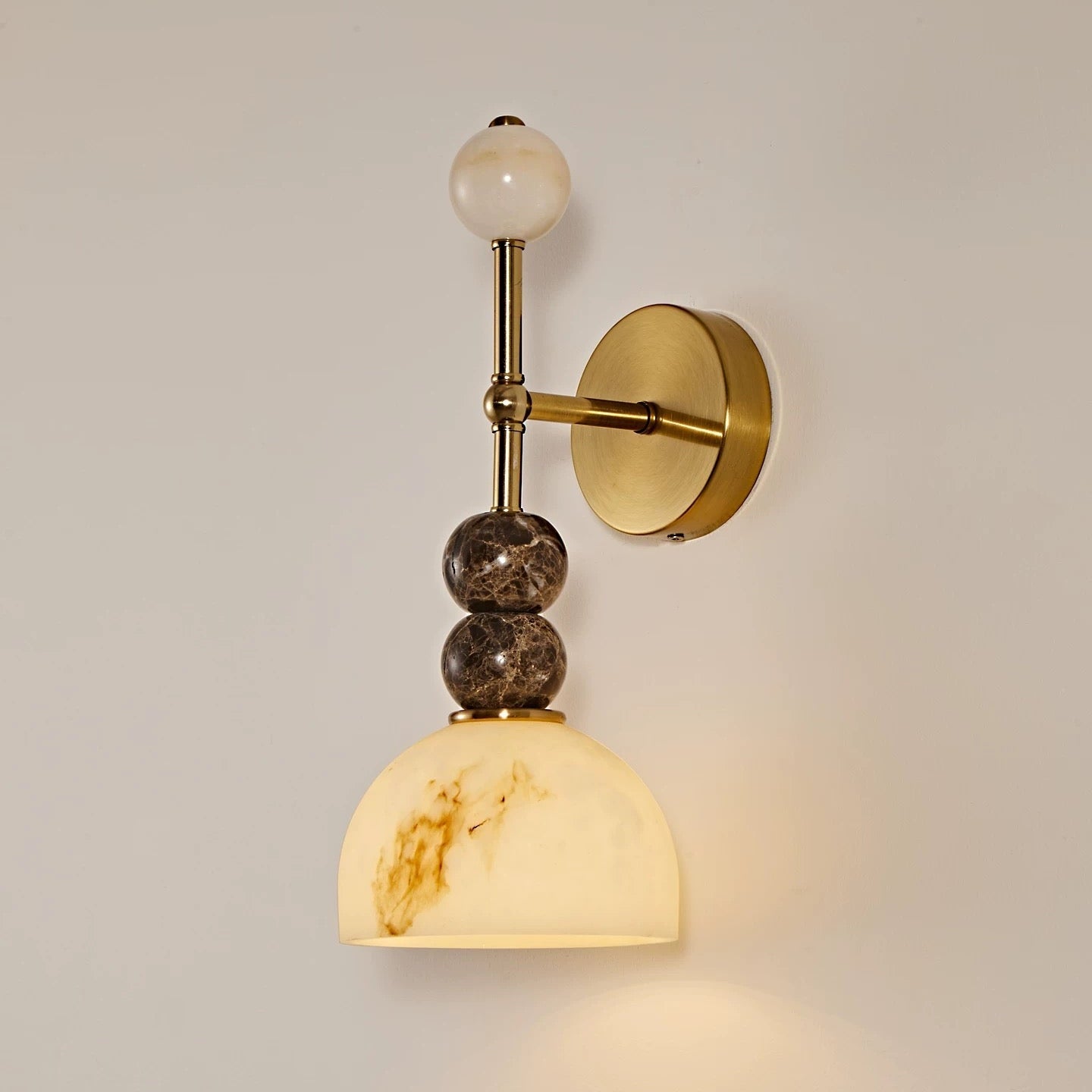 Italian Alabaster & Marble Wall Sconce Solid Brass Dome – Casalola Lights Casalolalights Luxury Lamps for Interior