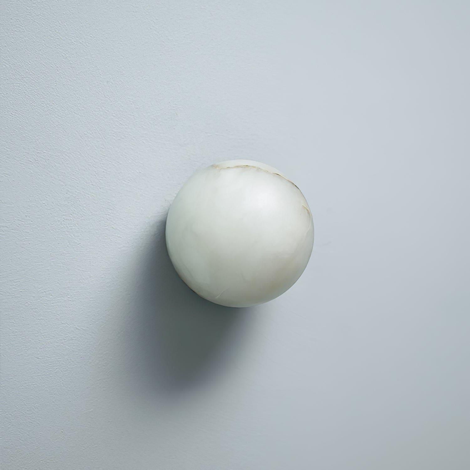 Alabaster Globe Wall Sconce – Brass Mount for Bedroom & Hallway - Sconces