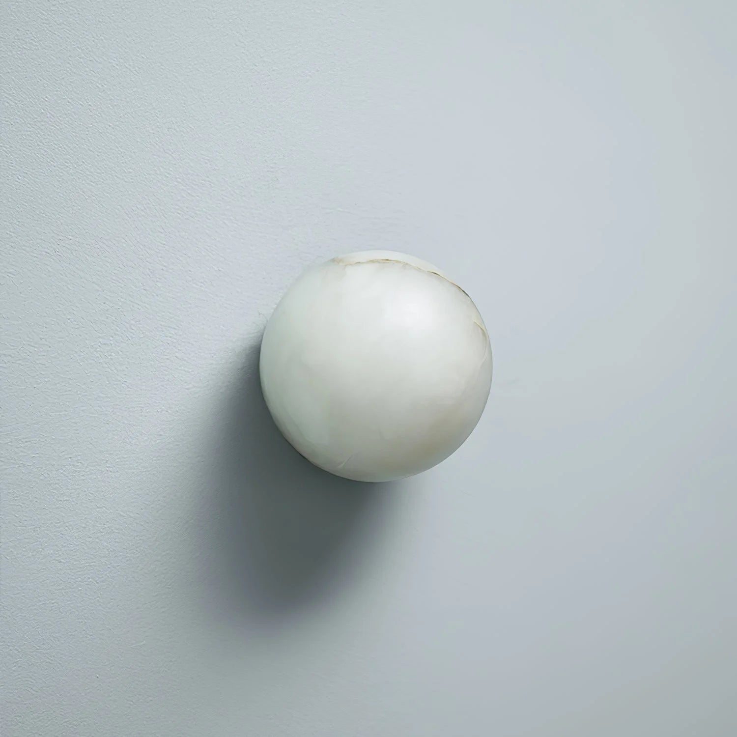 Alabaster Globe Wall Sconce – Brass Mount for Bedroom & Hallway