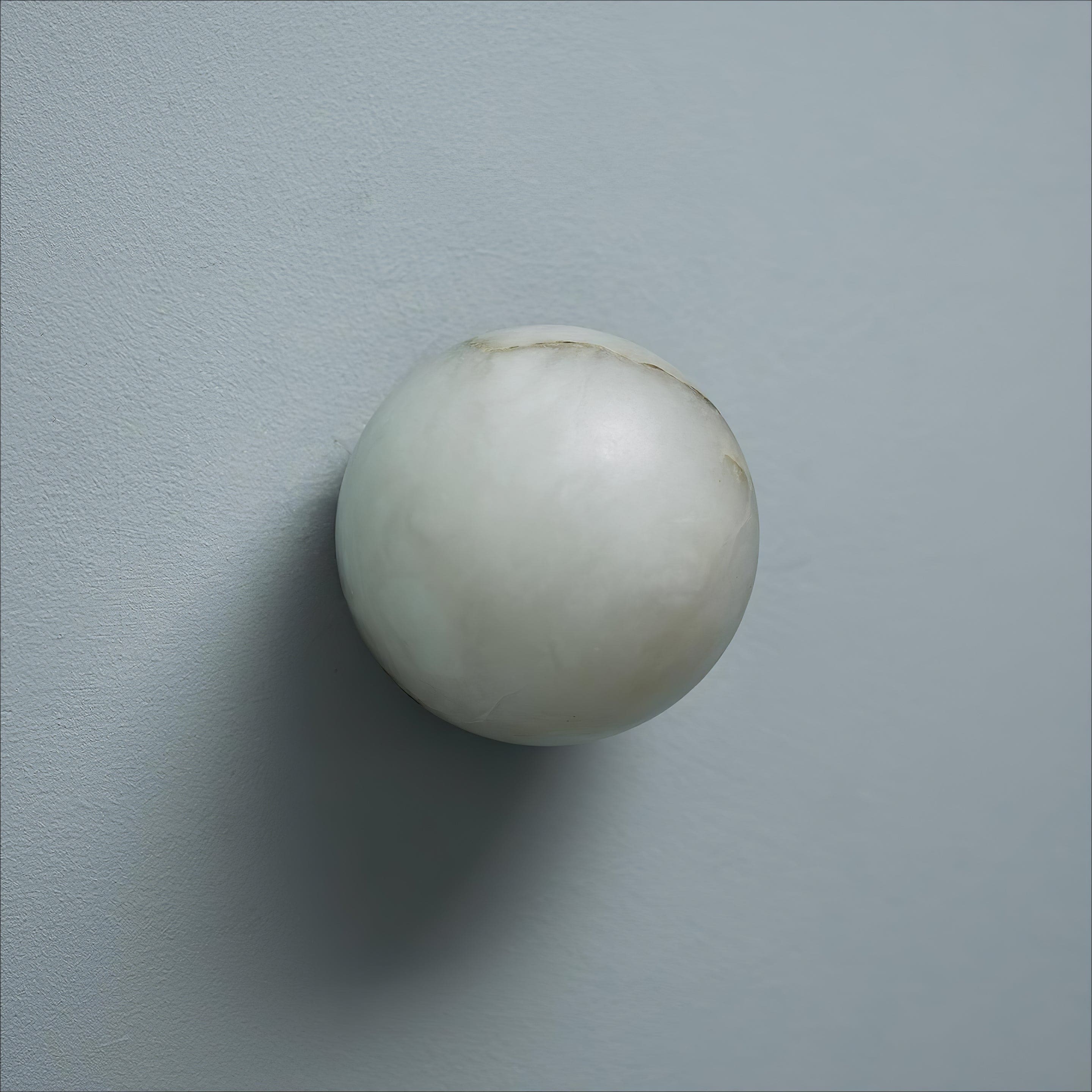 Alabaster Globe Wall Sconce – Brass Mount for Bedroom & Hallway - Sconces