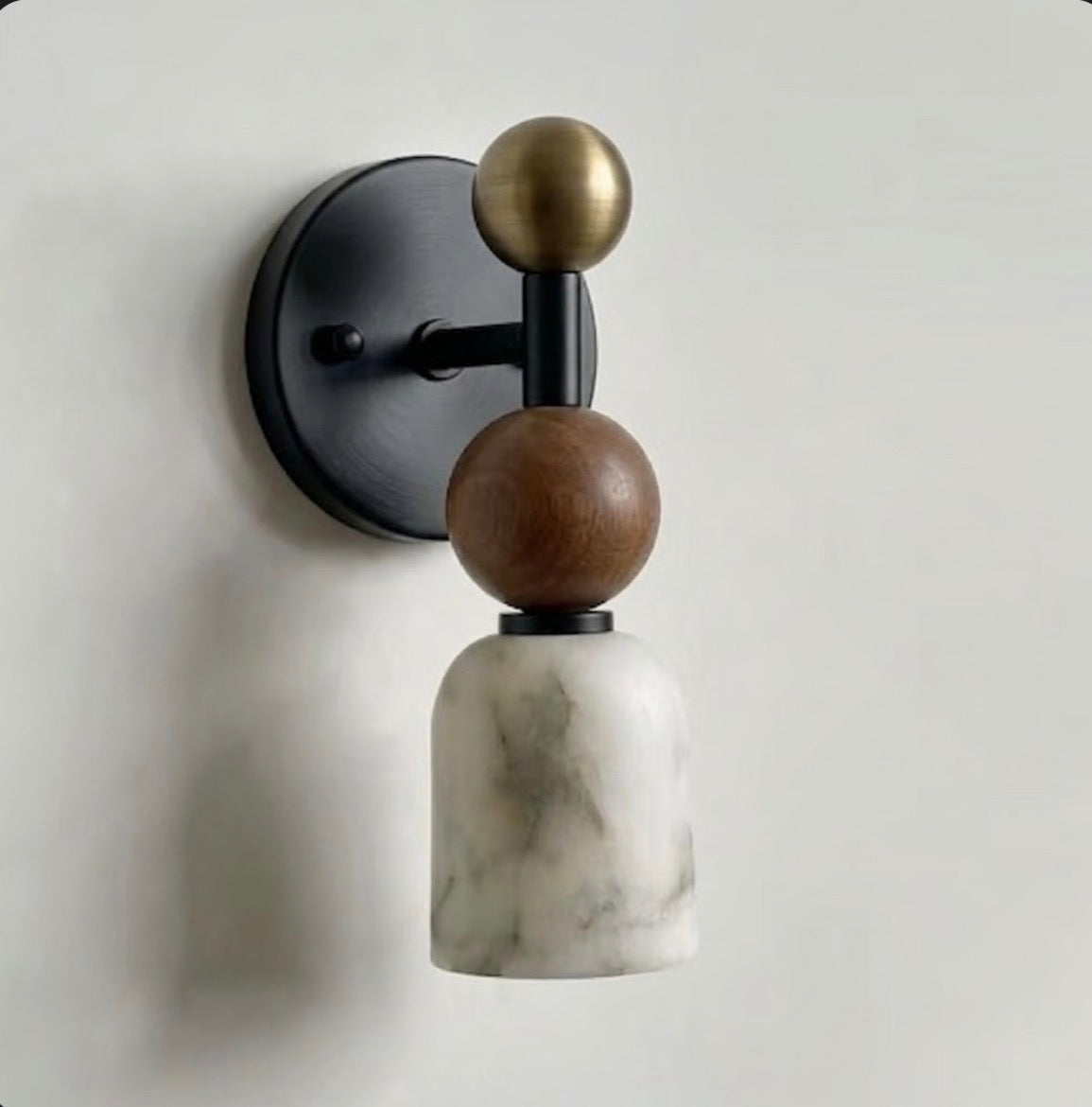 Genuine Alabaster Cup Wall Sconce Rosso Marble | Small Vanity Brass or Black Soft Glow Casalola Lights Luxury Lamps