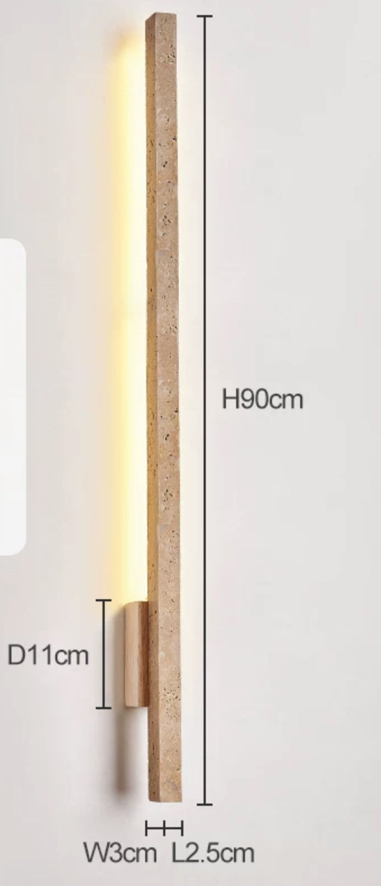 Travertine Wall Sconces for Bathroom Living Room with Warm Led Light Modern Minimalism Home Decor