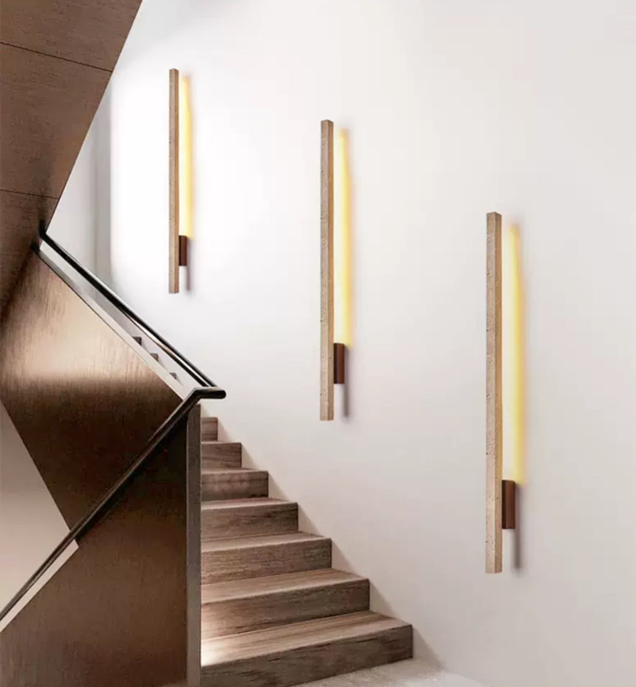 Travertine Wall Sconces for Bathroom Living Room with Warm Led Light Modern Minimalism Home Decor