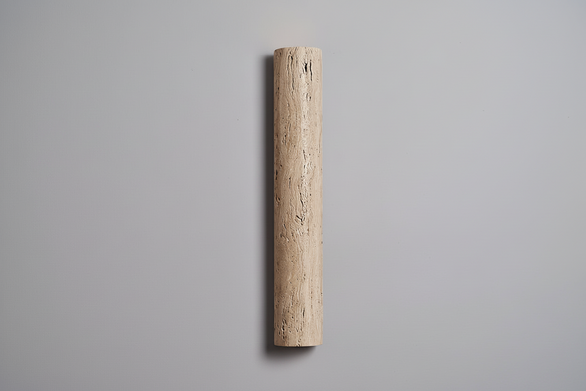 Genuine Travertine Bar Wall Sconce | Low Profile Hallway Light 35–120cm Vertical or Horizontal Ip65 Casalola Lights