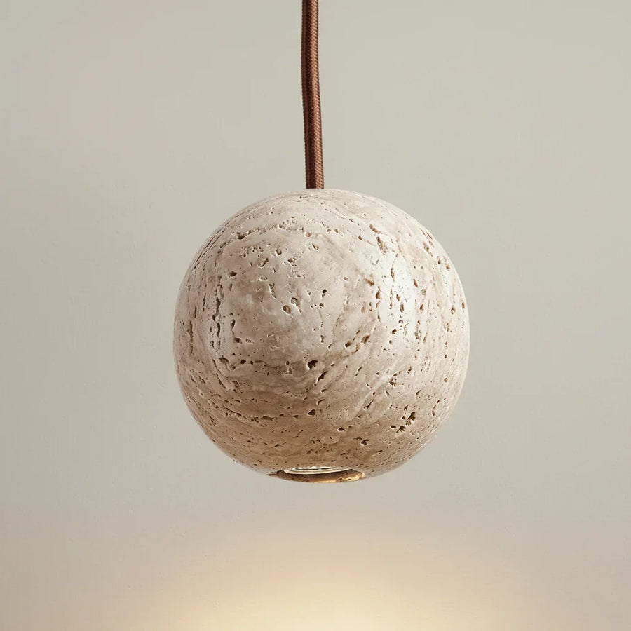 Travertine Globe Pendant