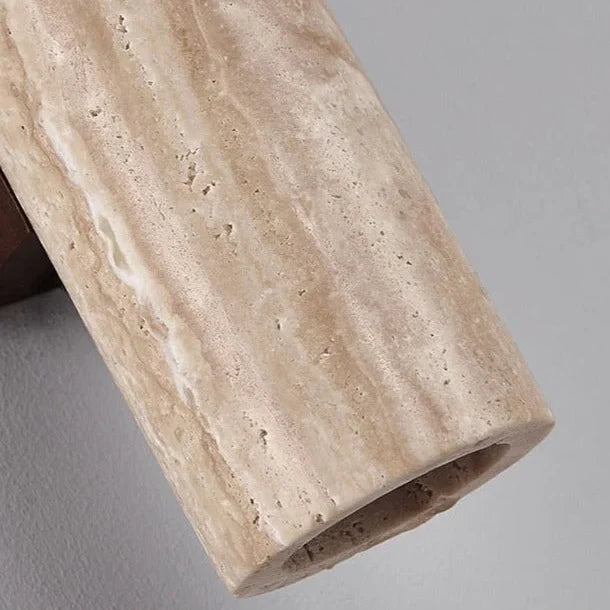 Travertine Wall Sconce 32cm | Stone Cylinder Up-down Led Light Wabi-sabi Japandi Hallway & Bedroom Casalolalights