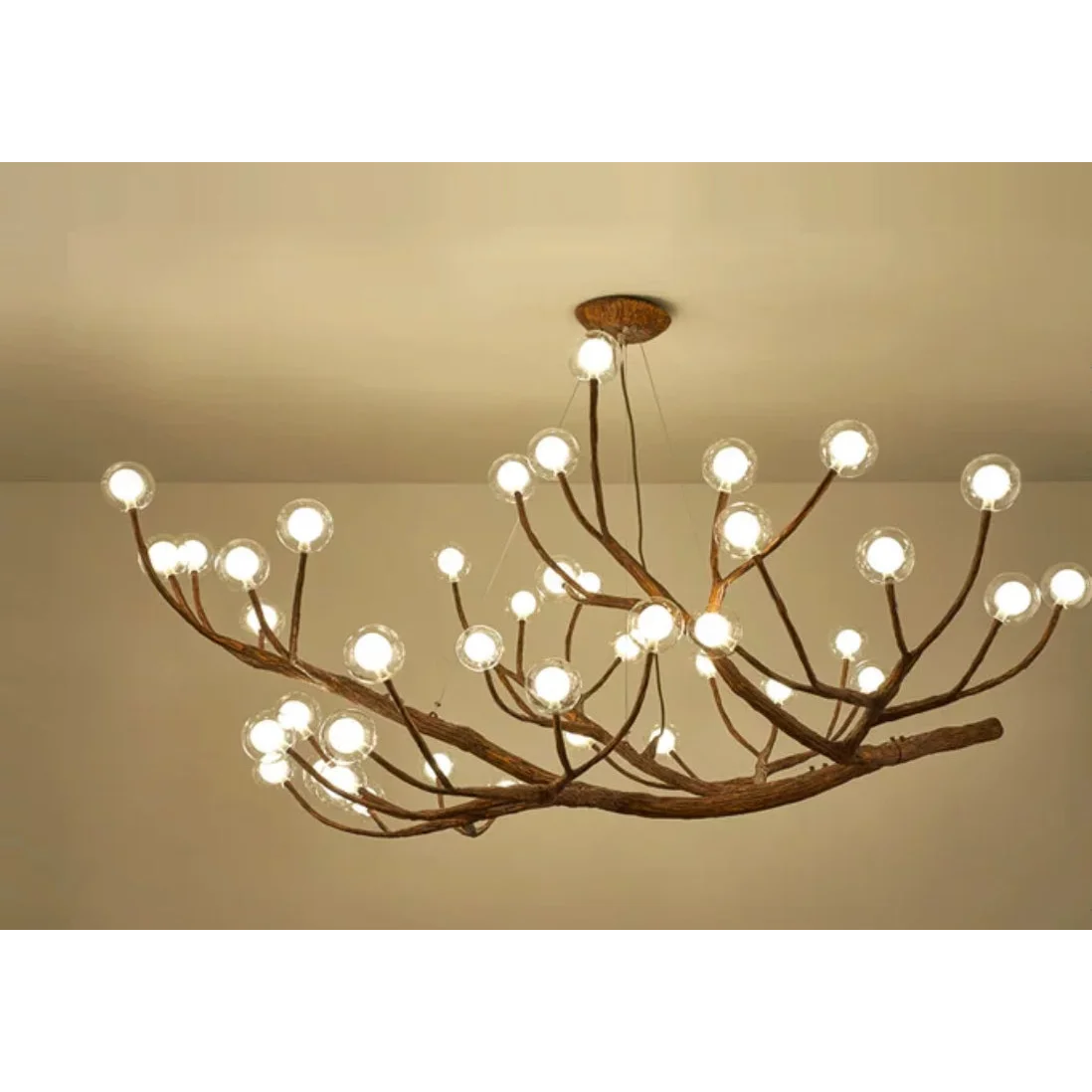 Tree Branch Ceiling Light Fixtures | Chandelier for Rustic Biophilic Design
