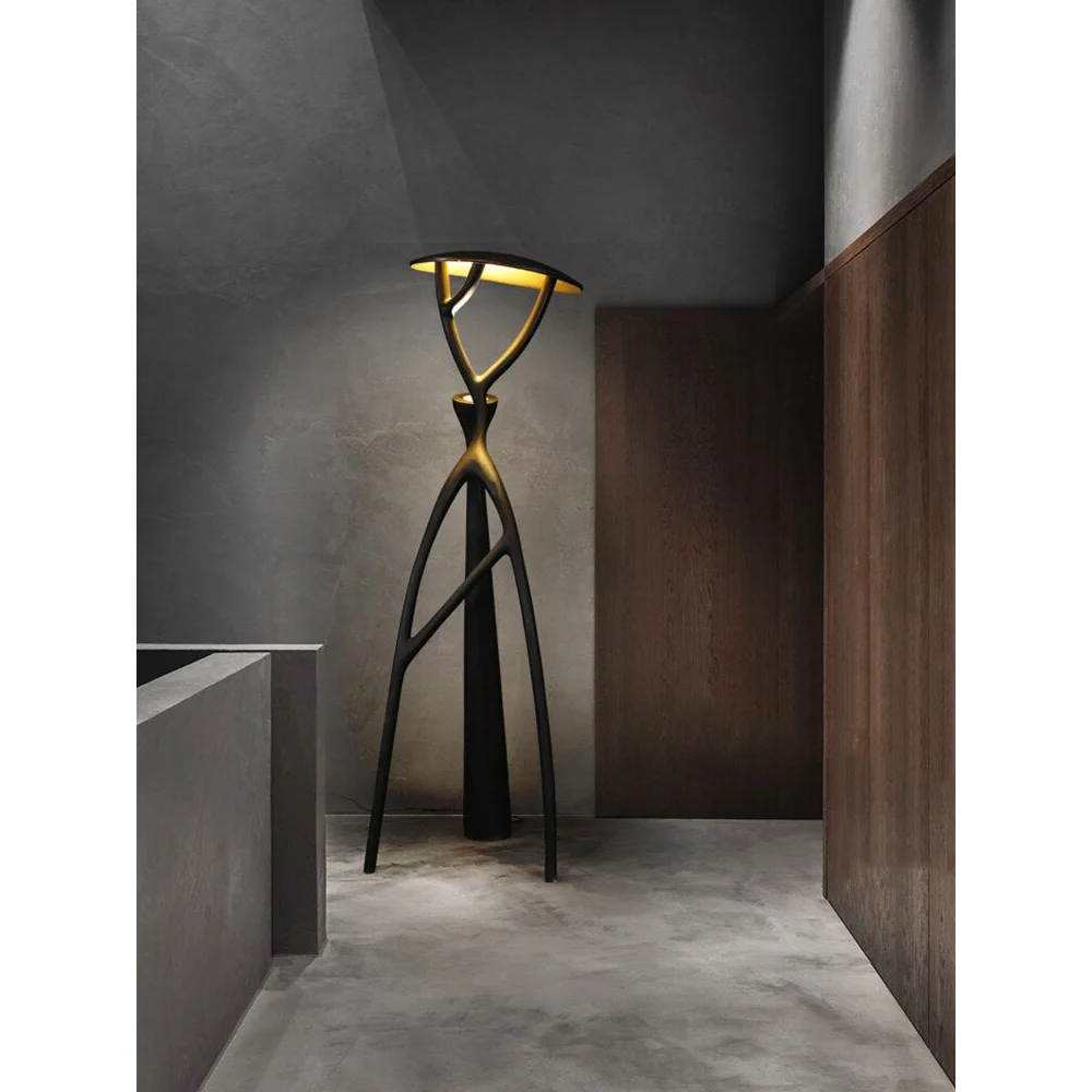 Organic Tree Floor Lamp | Art Nouveau Sculptural Design | Hand-finished Black & Gold Cast Form 200cm | Casalola Lights