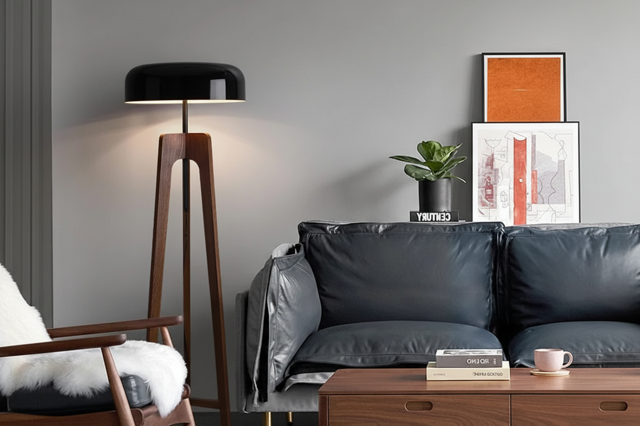 Tripod Lamp Wood Black Acrylic Lampshade Table and Floor Lighting Japandi Decor Casalolalights Luxury Lamps