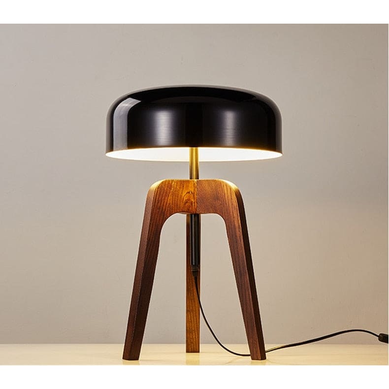 Tripod Lamp Wood Black Acrylic Lampshade Table and Floor Lighting Japandi Decor - Lamps
