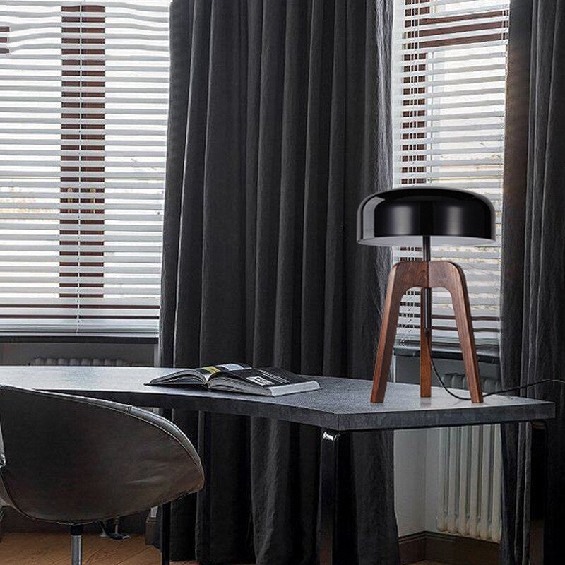 Tripod Lamp Wood Black Acrylic Lampshade Table and Floor Lighting Japandi Decor - Lamps