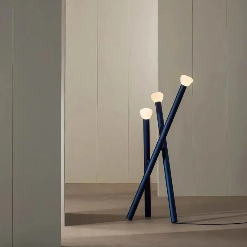 Modern Tripod Floor Lamp with Leaning Pole Design – Minimalist Led Lighting Accent - Lamps