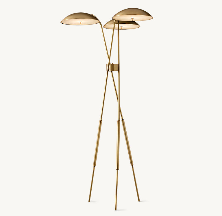 Solid Copper Tripod Floor Lamp Triple Disc Mid Century Italian Style 198cm Casalolalights Luxury Lamps for Interior