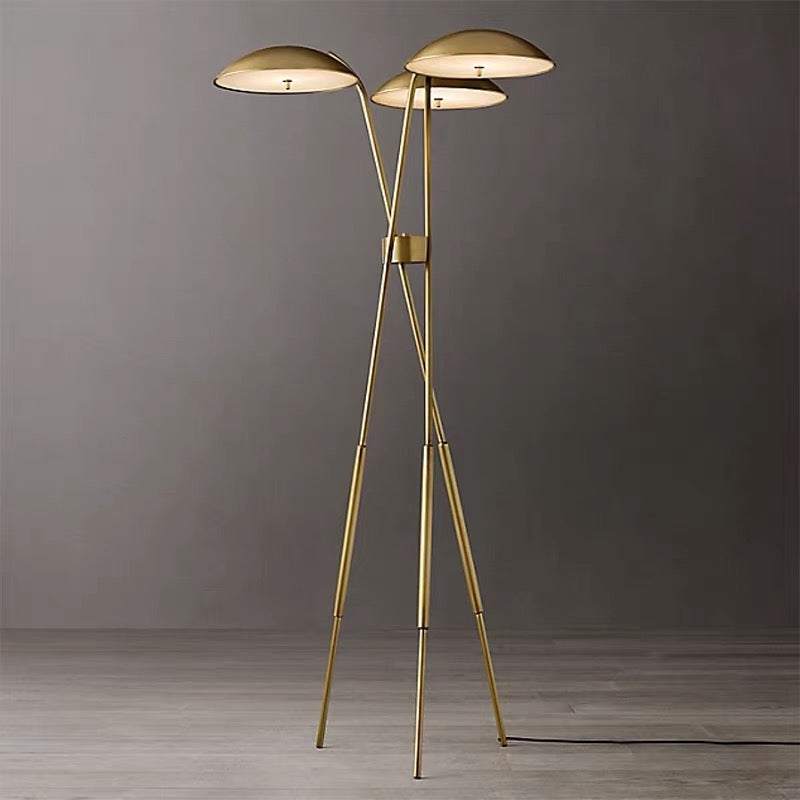Solid Copper Tripod Floor Lamp Triple Disc Mid Century Italian Style 198cm Casalolalights Luxury Lamps for Interior