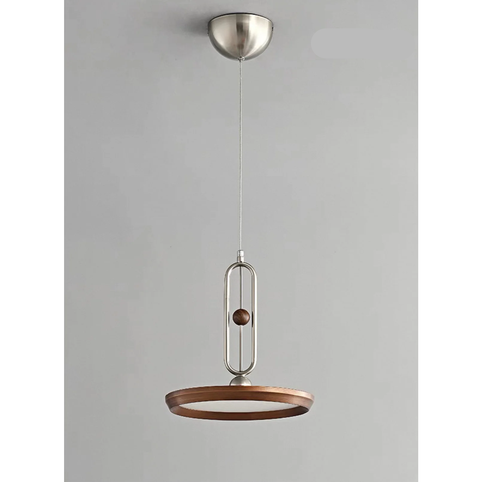 Retro Disc Modern Chandelier | Triple Brushed Steel Ceiling Light Fixture
