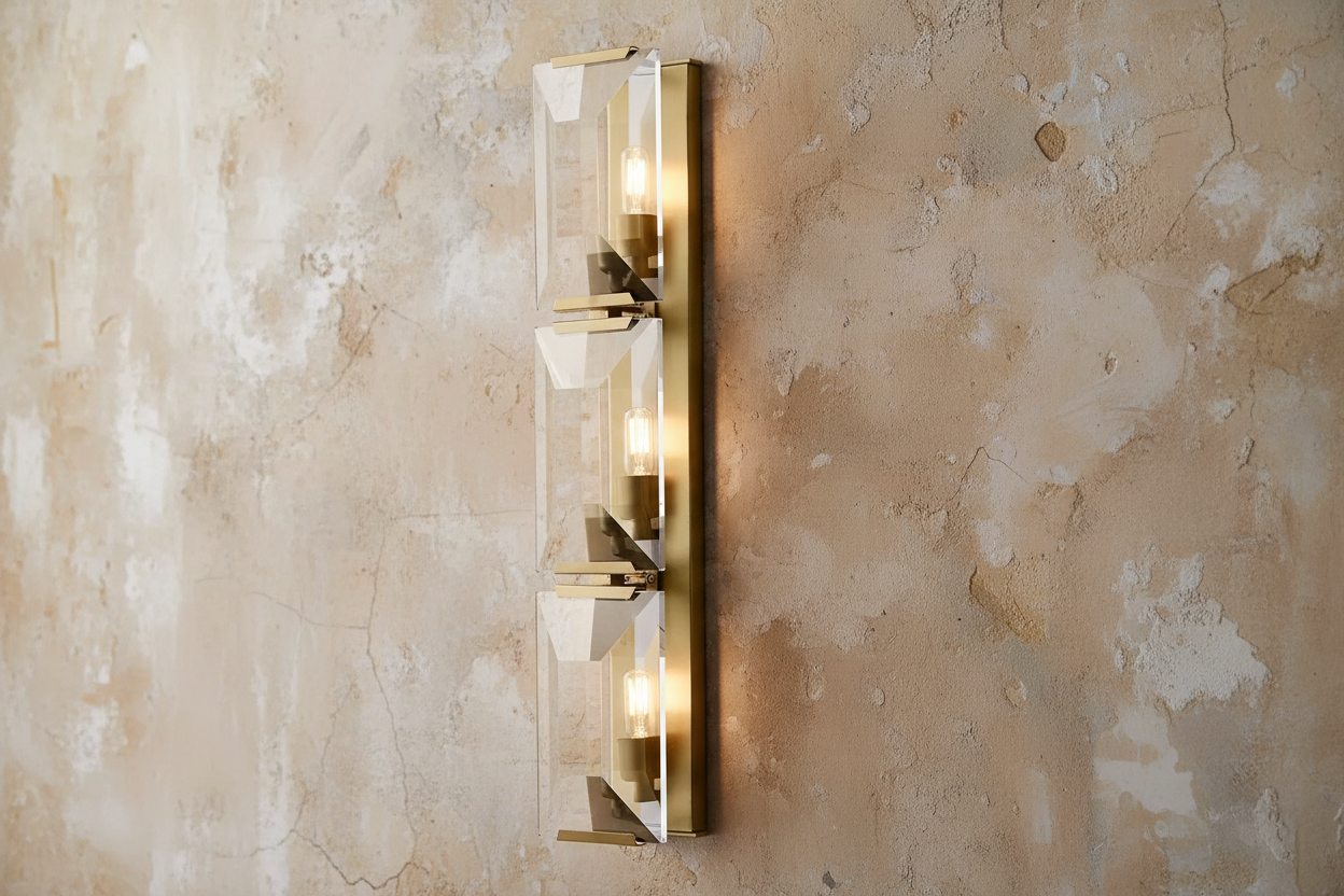 Triple Natural Crystal Stone Wall Light for Modern and Minimal Interiors Casalolalights Luxury Lamps Interior Designers