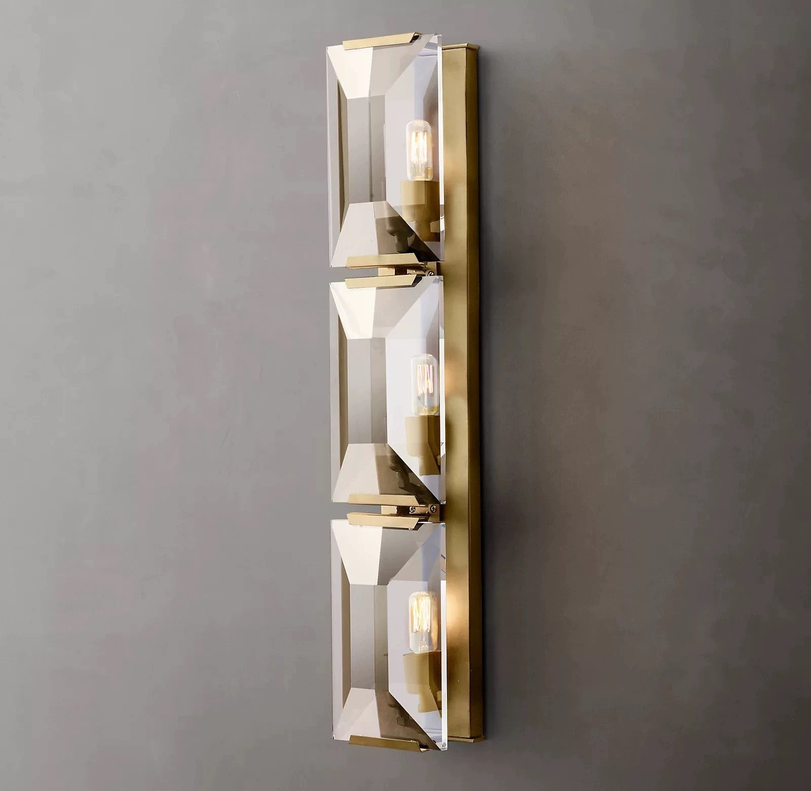 TRIPLE CRYSTAL WALL SCONCES | CLUG032P - Brass - Wall Sconces