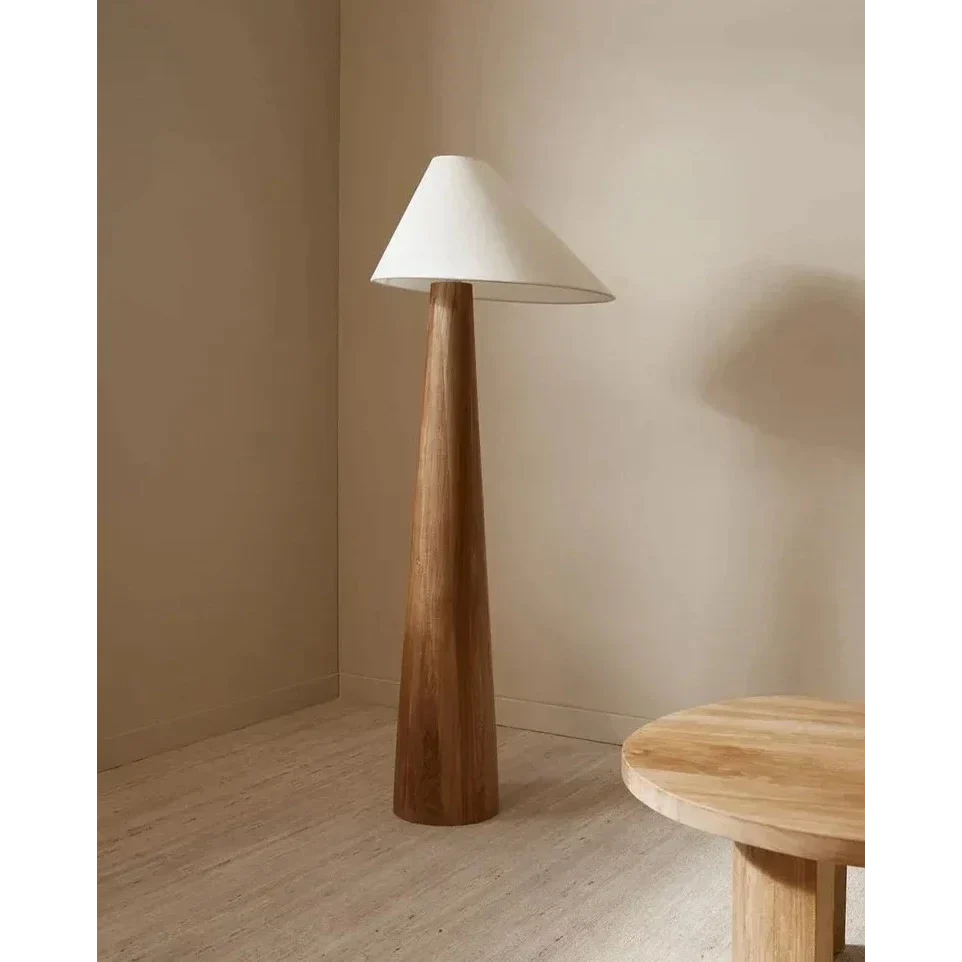 Turned Solid Wood Floor Lamp Fabric Shade | 150cm Tall E26/e27 Dimmable Option Reading Chair Casalola Lights Luxury