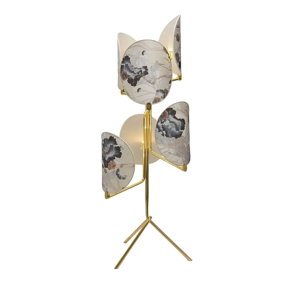 Botanical Glass 5 Screen Floor Lamp Brass Tone | 166cm Tall Patterned Glow Art Deco Warm 2700k Casalola Lights Luxury
