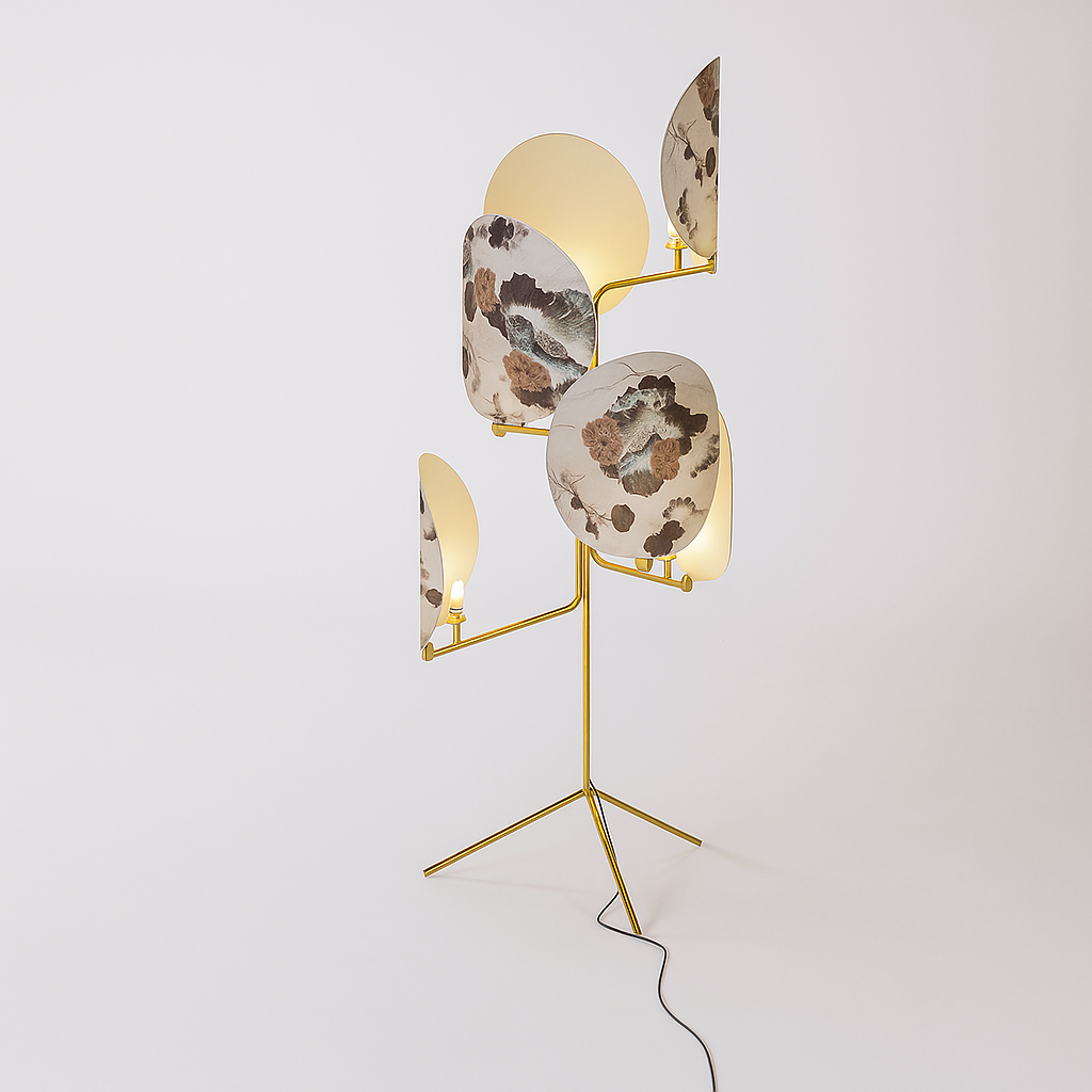 Botanical Twig Glass Floor Lamp | Five-screen Printed-glass Art Deco Eclectic Living Room Casalolalights Luxury Lamps