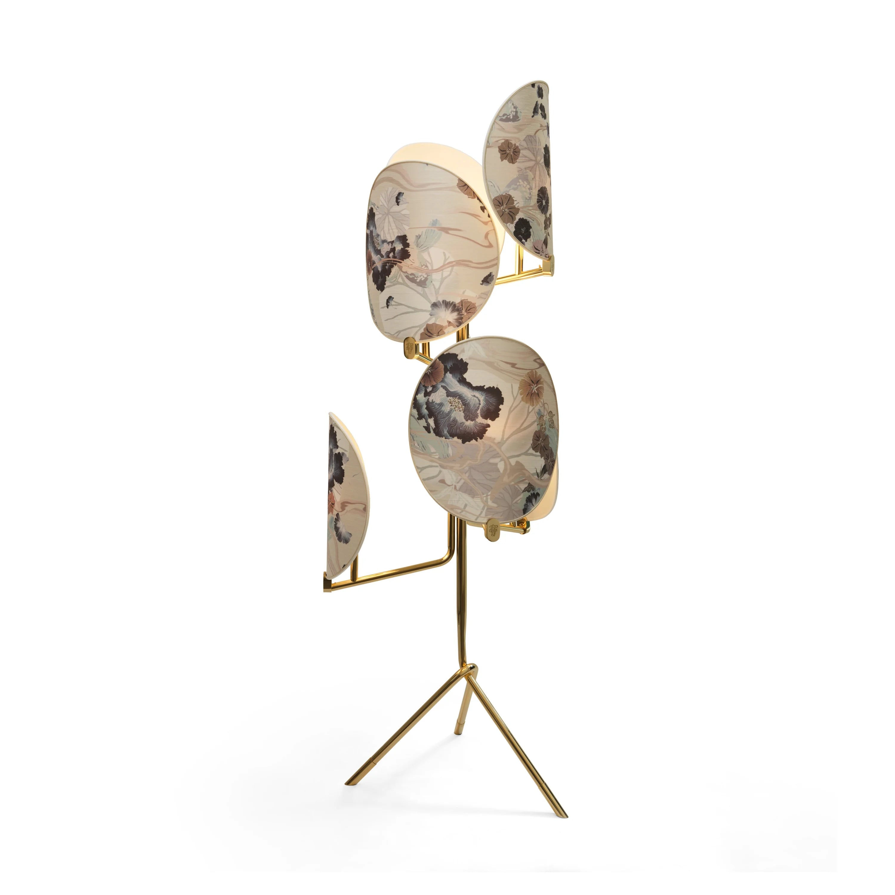 Brass Twig Floral Screen Branch Floor Lamp | Atelier Hana Modern Ul-listed Led-ready