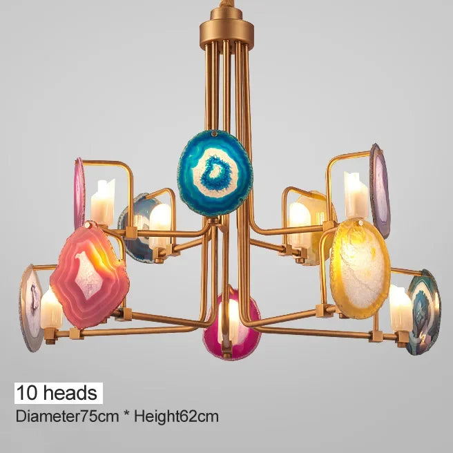 Semi-flush Mount Ceiling Lamp - the Two Tier Agate Chandelier for Living Rooms and Kitchens