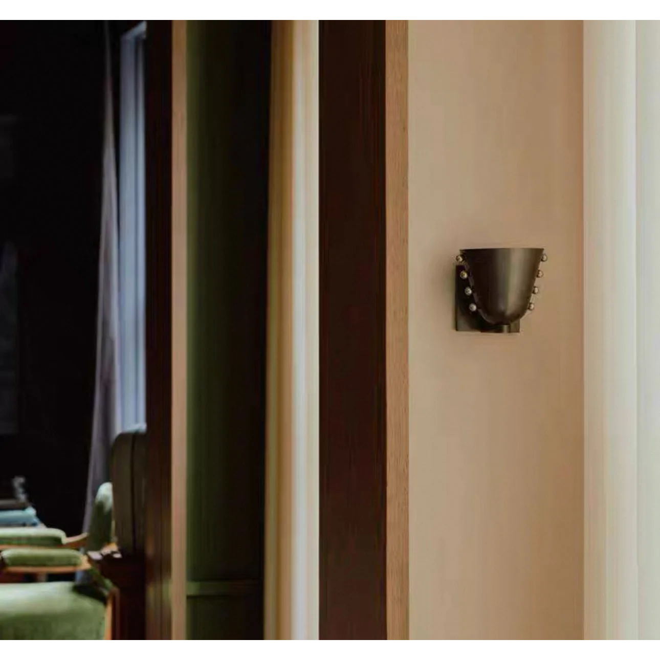 Sculptural Glass Wall Sconce with Brass Mount | Brown Bespoke Lighting