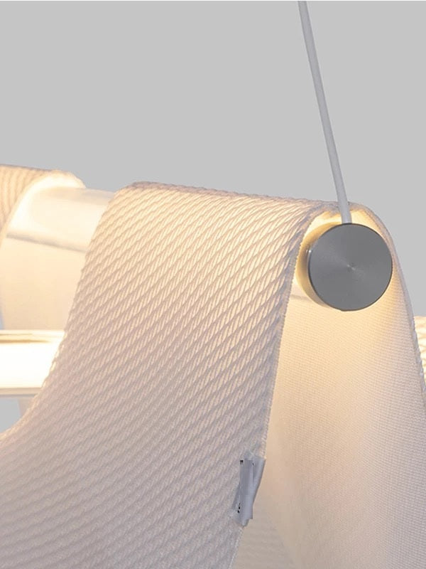 Linear Draped Silk Pendant Light | Modern Architectural Suspension | Dutch & Iron Frame | Available in 78cm 118cm