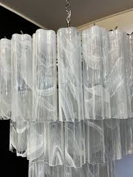 Murano Style Glass Chandelier | White Swirl Art | Mid-century Italian | Casalola Lights Casalolalights Luxury Lamps