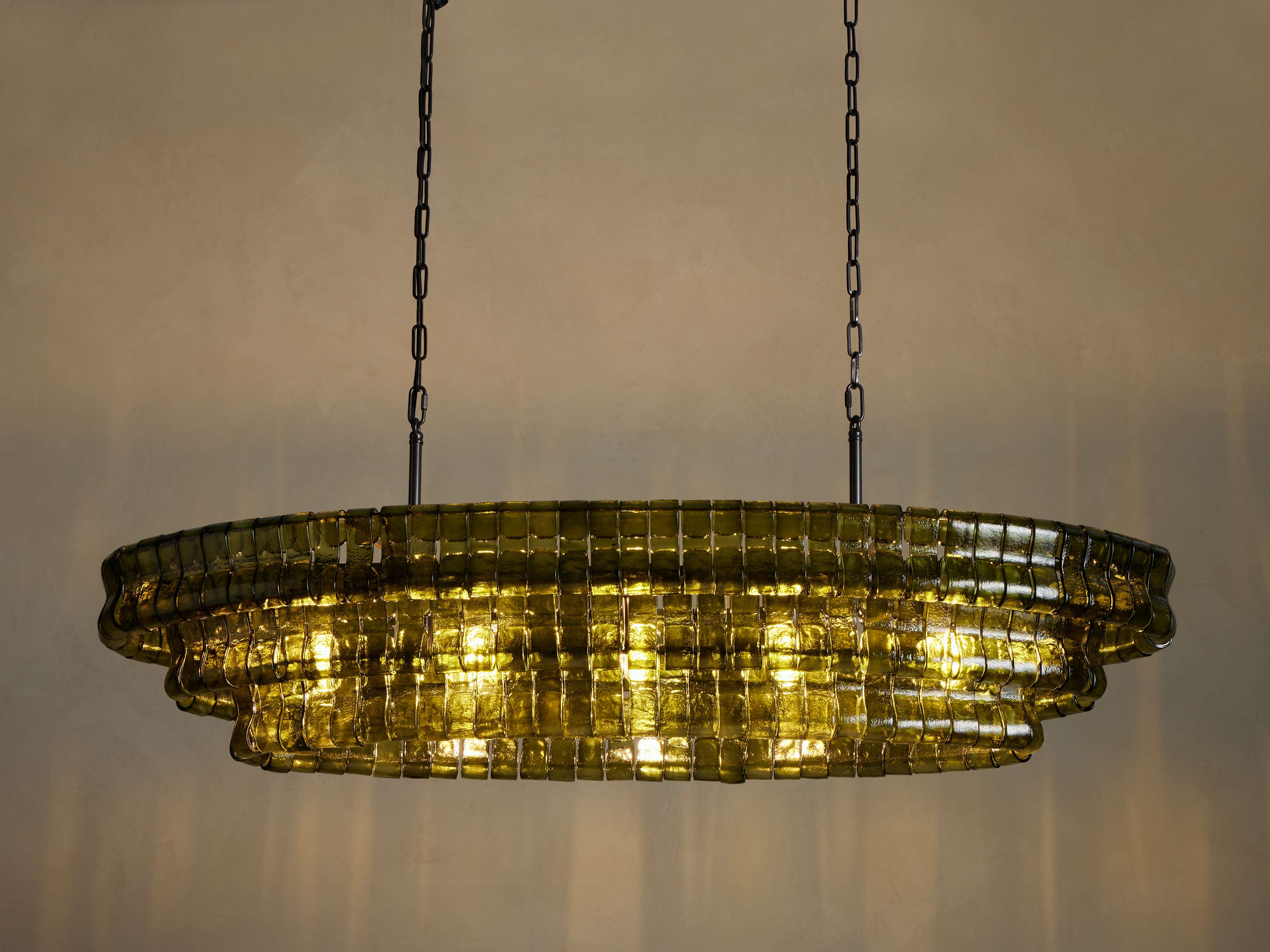 Green Curved Glass Panel Chandelier with Brass Frame Large Art Deco Dining Room Statement Ceiling Light Casalolalights