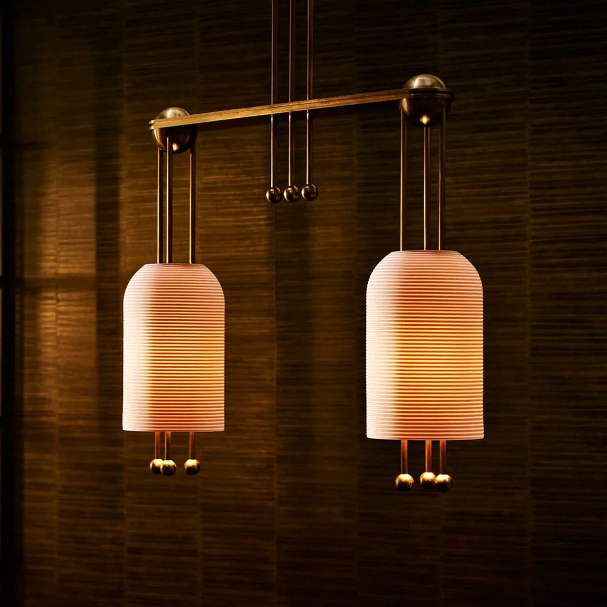 The Verona Linear | Solid Copper & Fluted Biscuit Porcelain