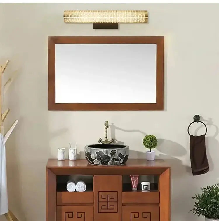 Brass Cylinder Wall Sconce – Modern Perforated Metal Design Ambient Lighting Fixture for Hallways & Bedrooms - Sconces