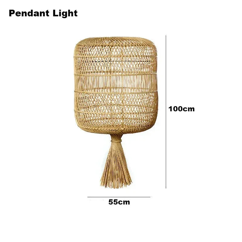Vintage Handcrafted Bamboo Lamp Collection Floor Lamps Pendant Natural Material - Lamps
